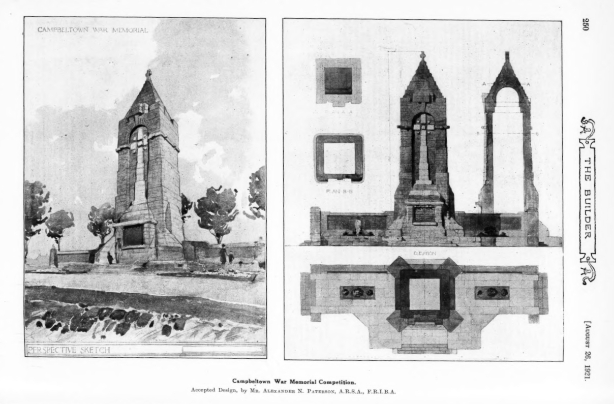 Winning design for the competition. The Builder - August 26th 1921
