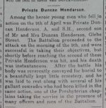 Private DUNCAN HENDERSON Private DUNCAN HENDERSON