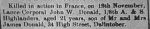 Lance Corporal JOHN DONALD