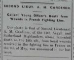 2nd Lieutenant ARCHIBALD GARDINER