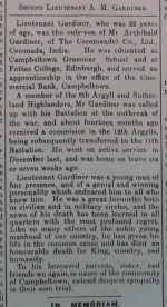 2nd Lieutenant ARCHIBALD GARDINER