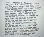 Sergeant Thomsons DCM Citation Sergeant Thomsons DCM Citation