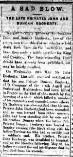 Private DUNCAN DOCHERTY Private DUNCAN DOCHERTY