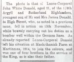 Lance Corporal JOHN DONALD Lance Corporal JOHN DONALD