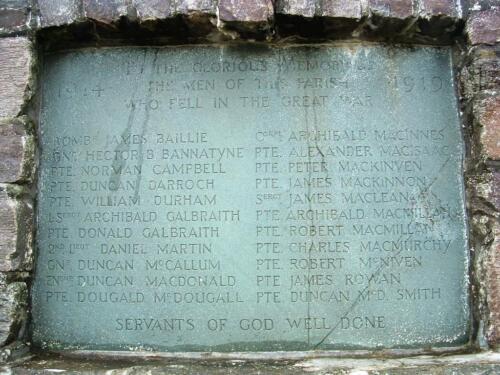 Killean And Kilchenzie War Memorial (Glenbarr)