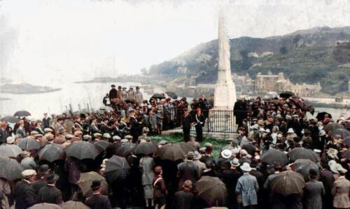 Colourised copy of the dedication ceremony 1921