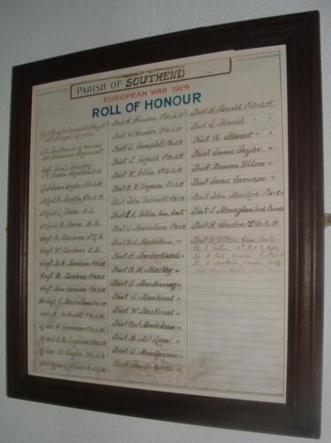 Southend, Roll of Honour
