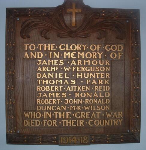 Southend, Memorial Plaque in Church